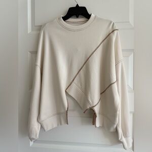 NWOT Pistola Asymmetrical Beige Sweatshirt!